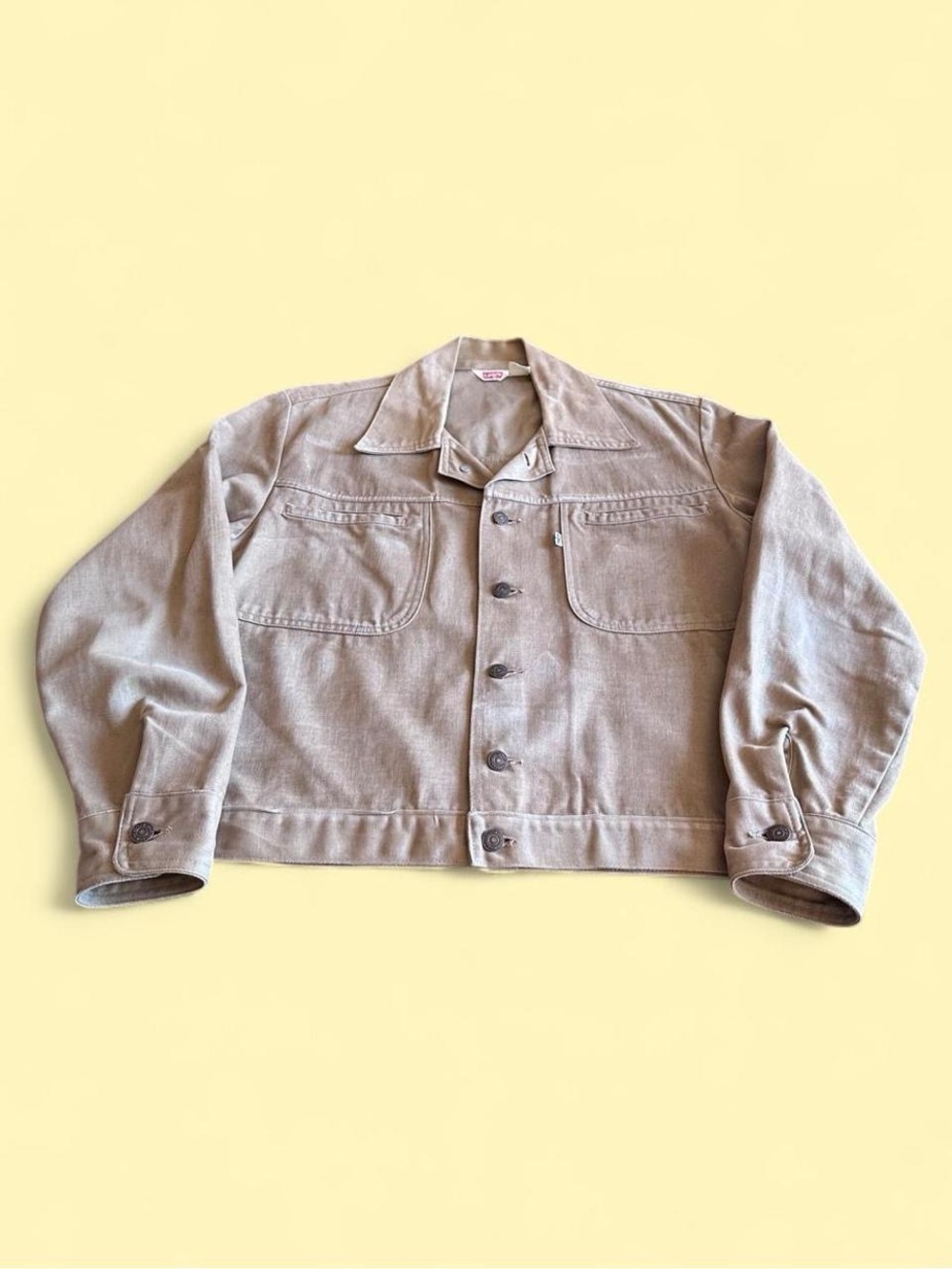 Vintage 70s Levi’s Tan Western Jacket Made in USA Men’s L Boxy Fit